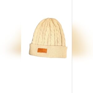 Fas Jeans Cream Kids Cable Knit Beanie